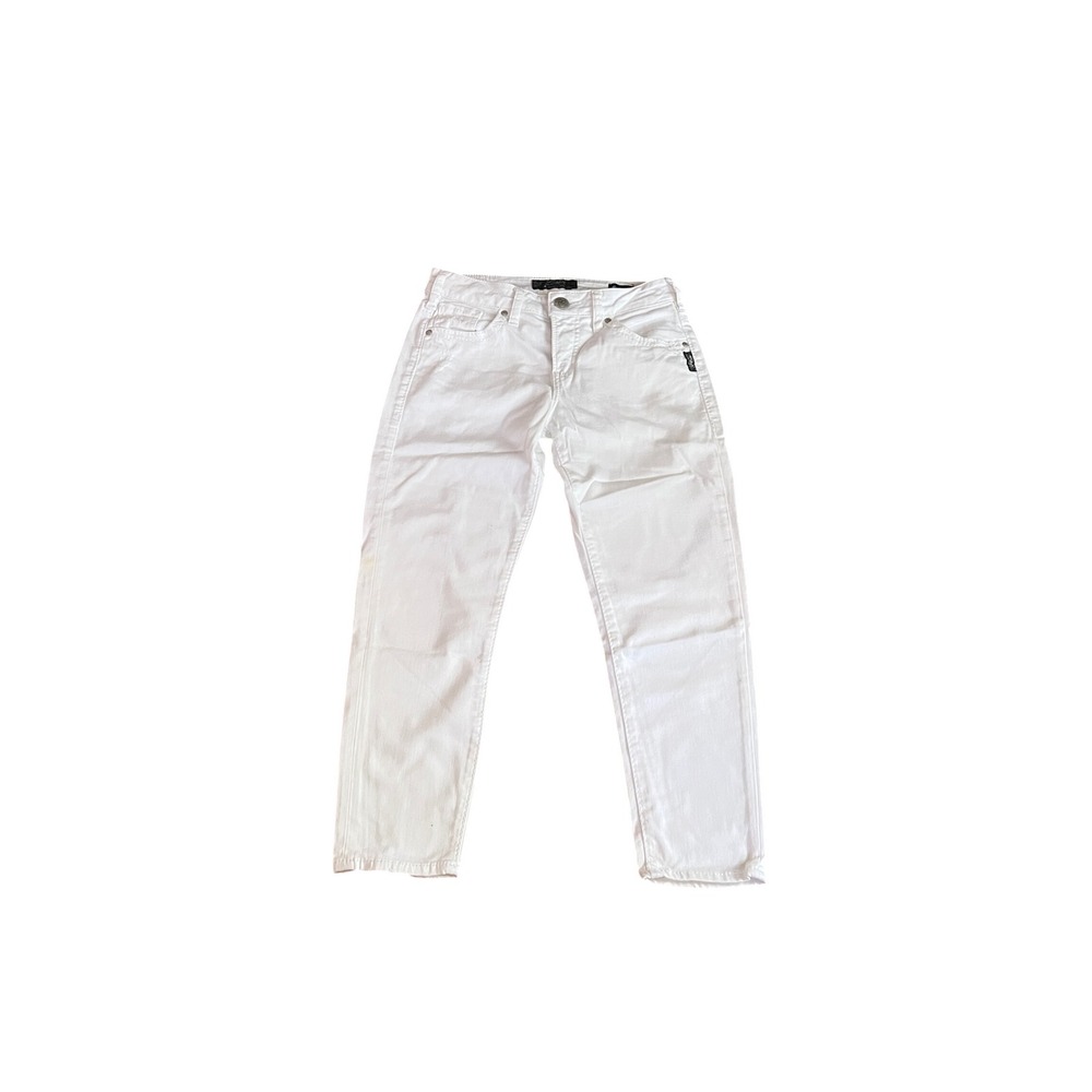 Silver Jeans Co Suki High Capri White Super Stretch Denim W27 L24 L44946SSWWHT